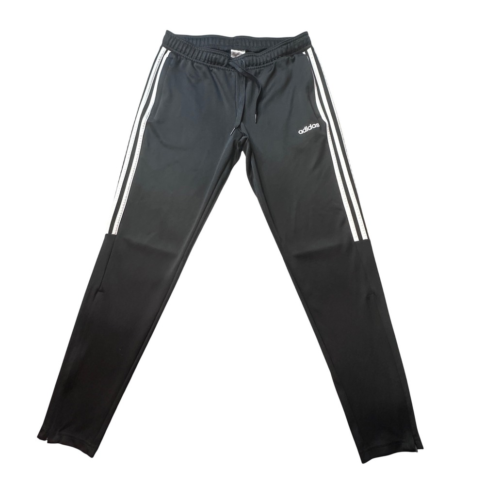 Adidas Track Pants Womens M Black 3-Stripe FL0167 Joggers Ankle Zip Workout Gym